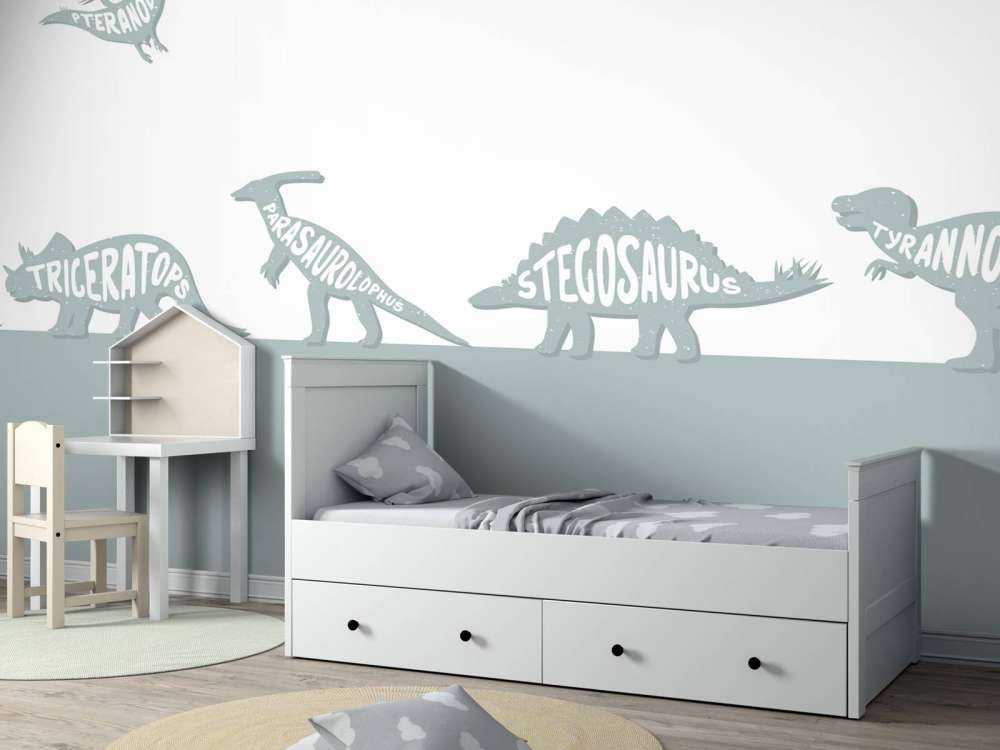 Dinos mit Text in blau