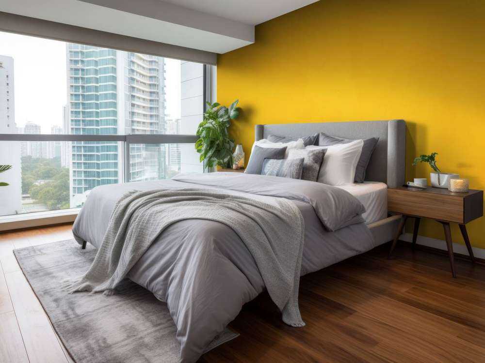 Sonniger orange gelber Beton