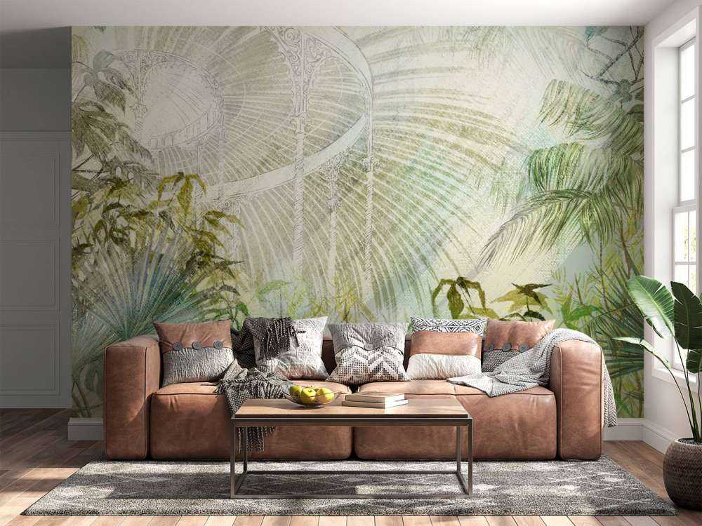 Gewächshaus mit tropischen Pflanzen