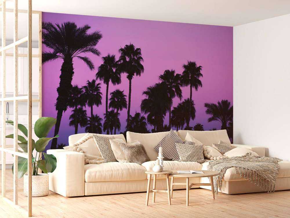 Palms with Pink Sky
