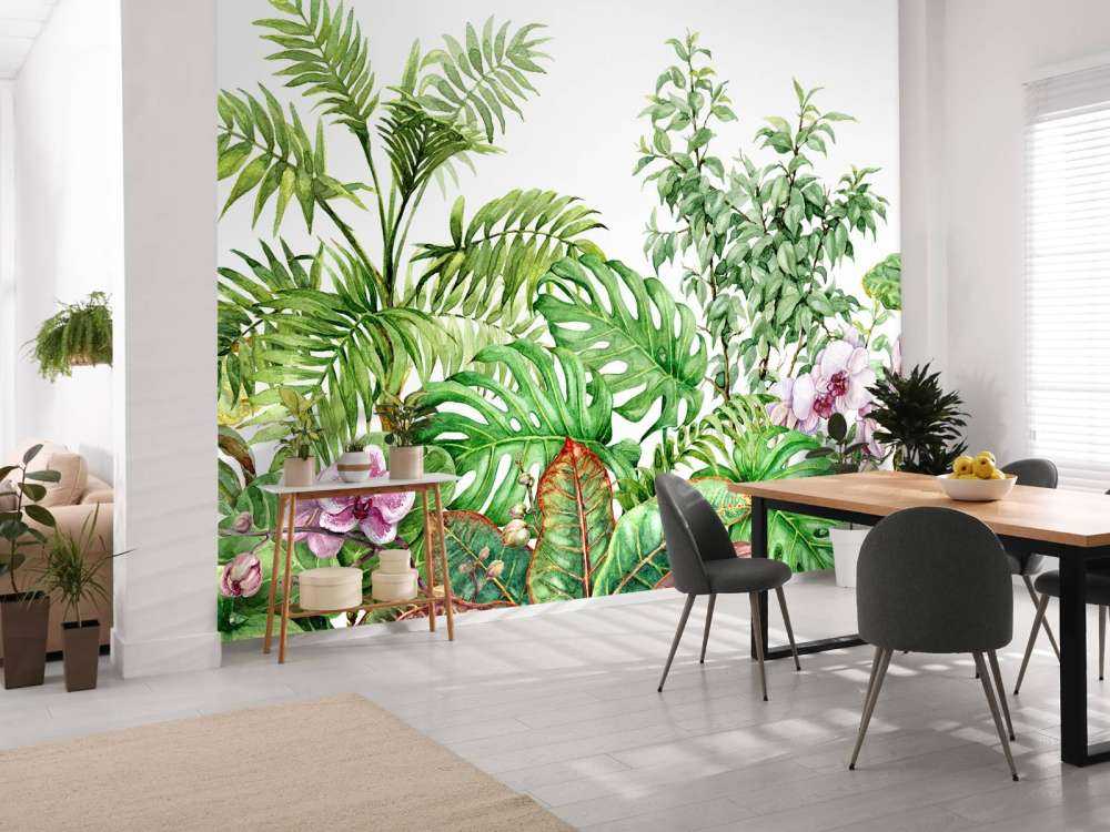 Tropische Pflanzen aus Aquarell