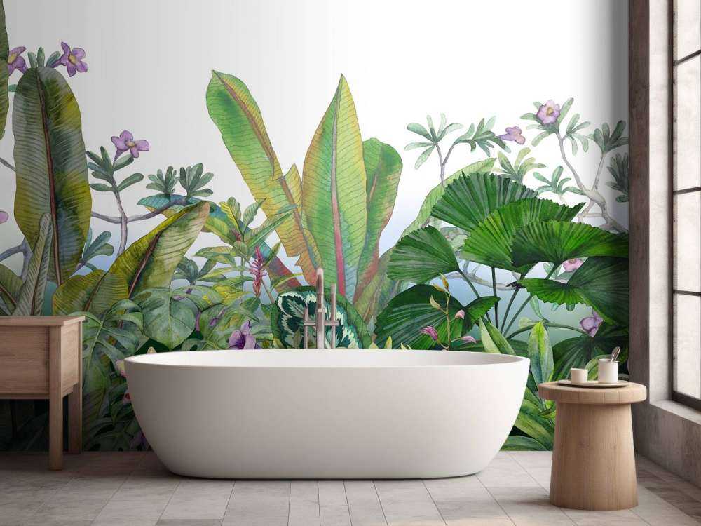 Aquarell Blätter und Blumen
