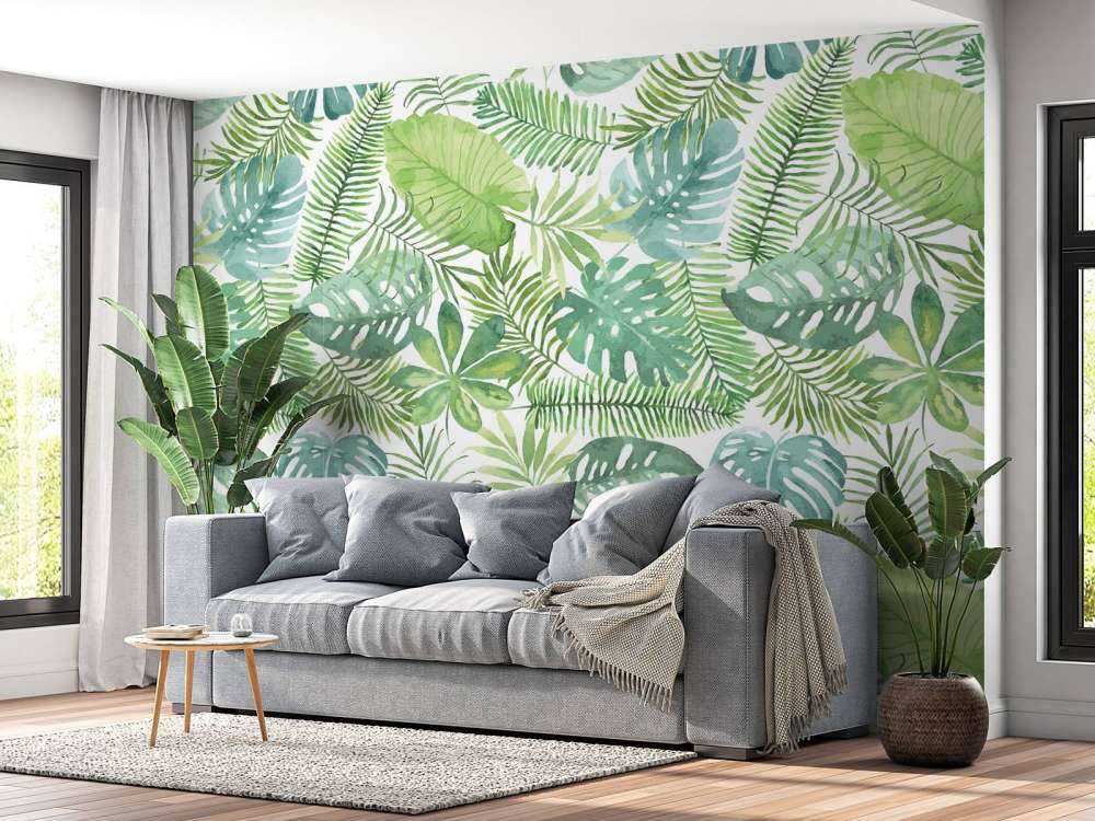 Tropische Aquarellblätter