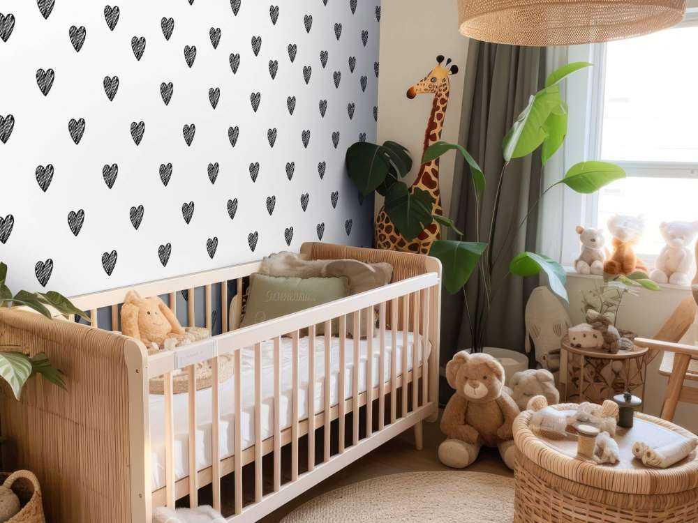 Gezeichnete Herzen, schwarz
