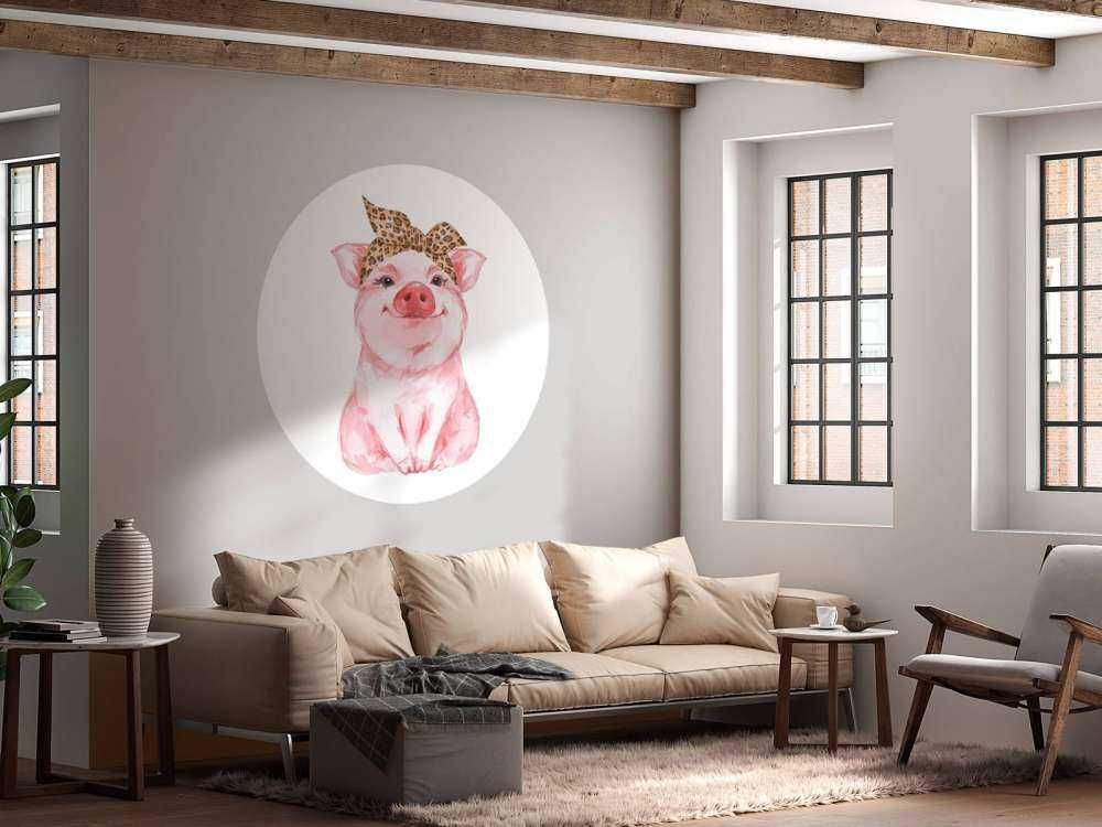 Lustiges kleines Schweinchen mit Halstuch