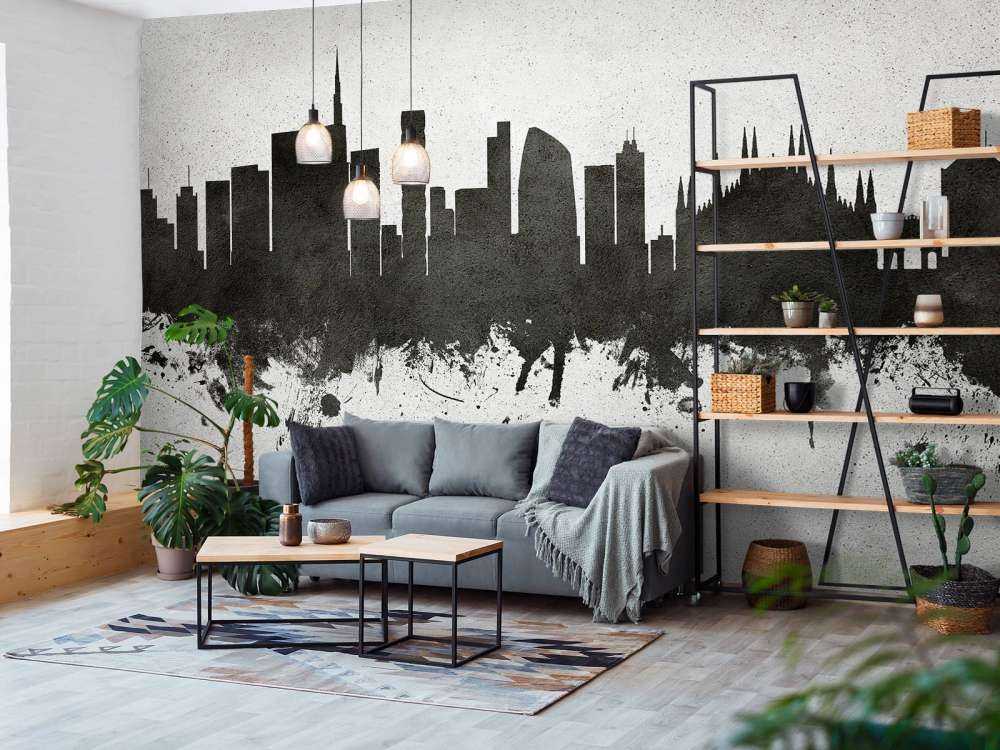 Aquarell-Skyline, Mailand