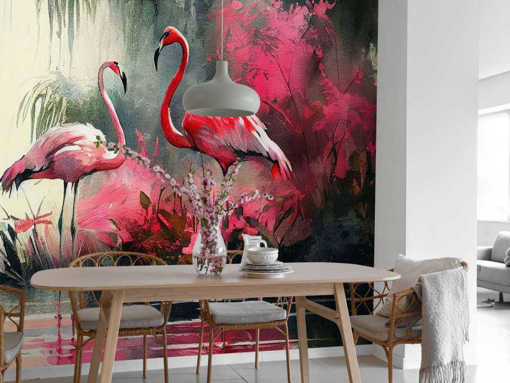 Karminroter Flamingo Skizze
