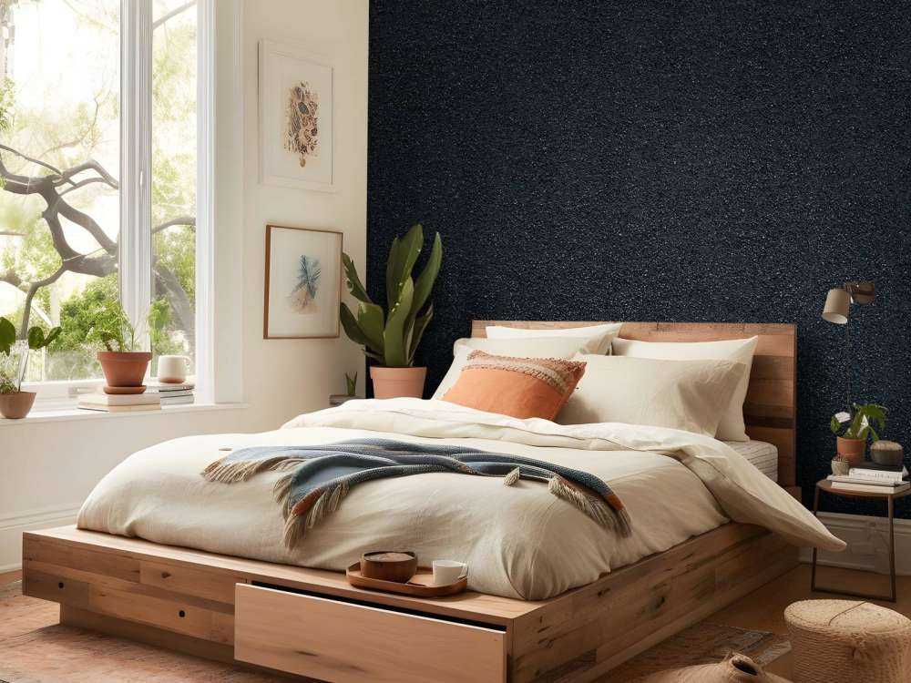 Dunkle Wand mit feinen Steinen