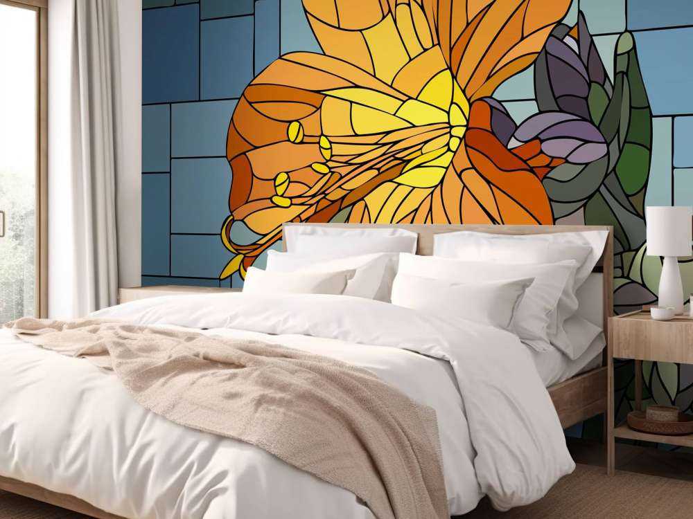 Bunte orangefarbene Blume