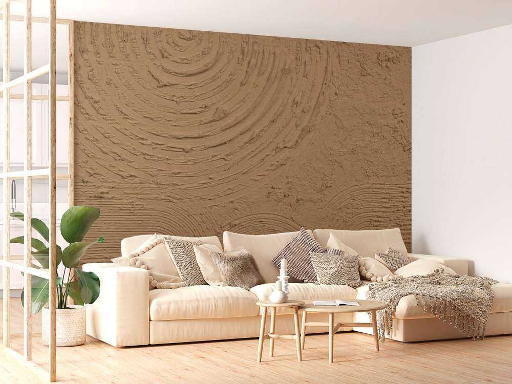 Organische Formen und Linien in Goldbraun