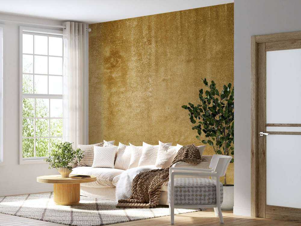 Ockerhaltiger gelber Beton auf Fototapete