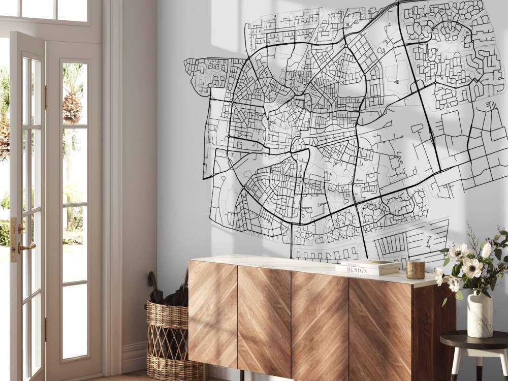 Karte von Leeuwarden, weiß