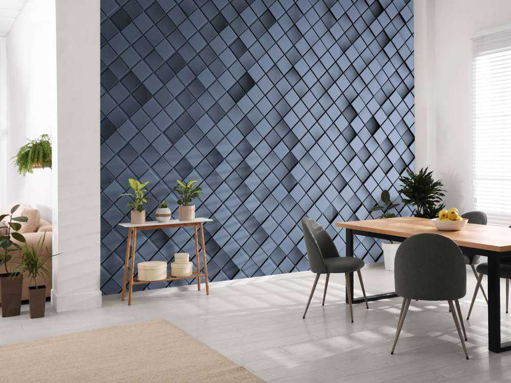 Blaue 3D-Kacheln