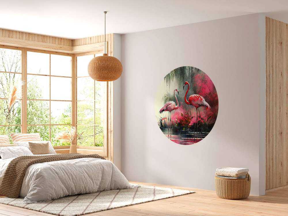Karminroter Flamingo Skizze