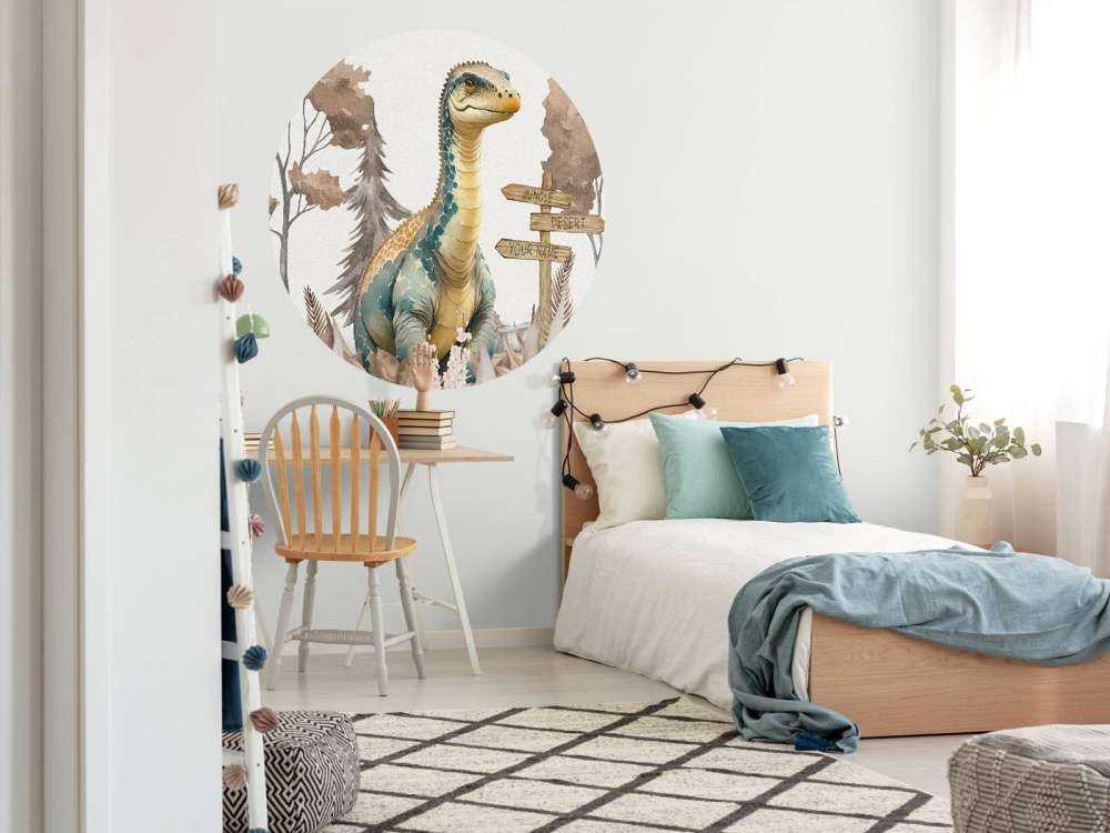 Baby-Brachiosaurus im taupefarbenen Dschungel