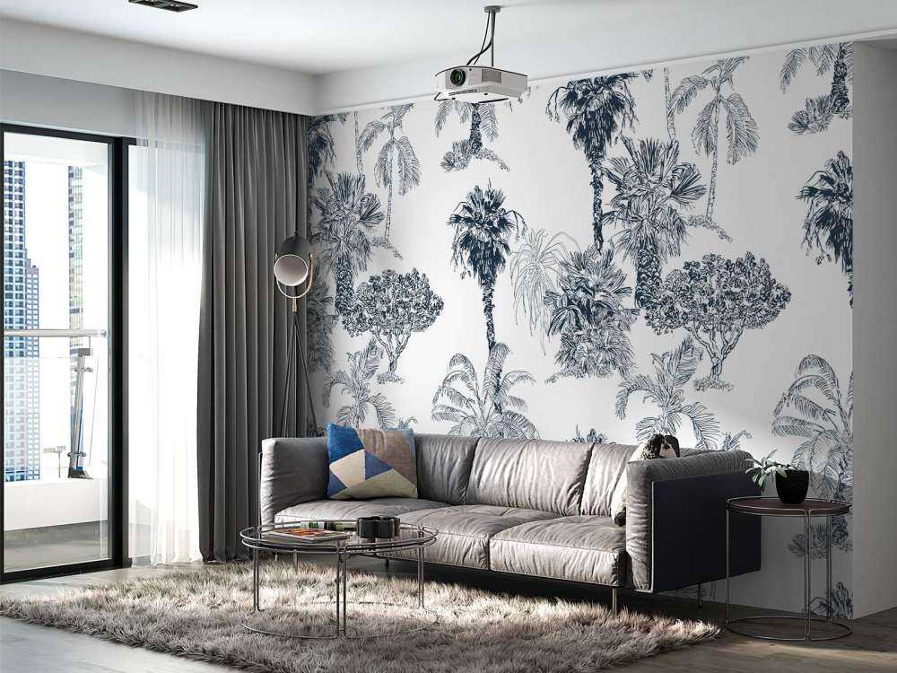 Tropische Palmen und Bäume