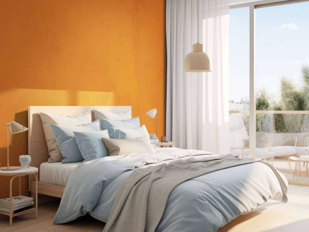 Alter orangefarbener Beton