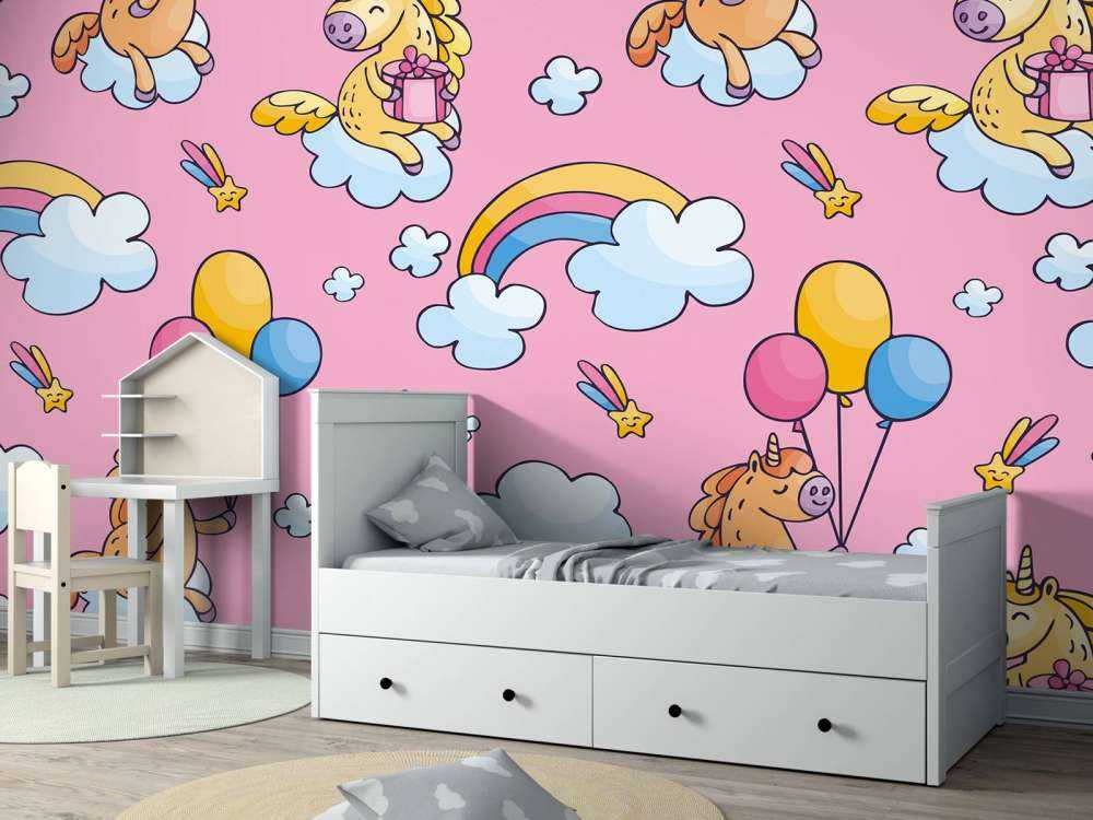 Einhörner mit Luftballons