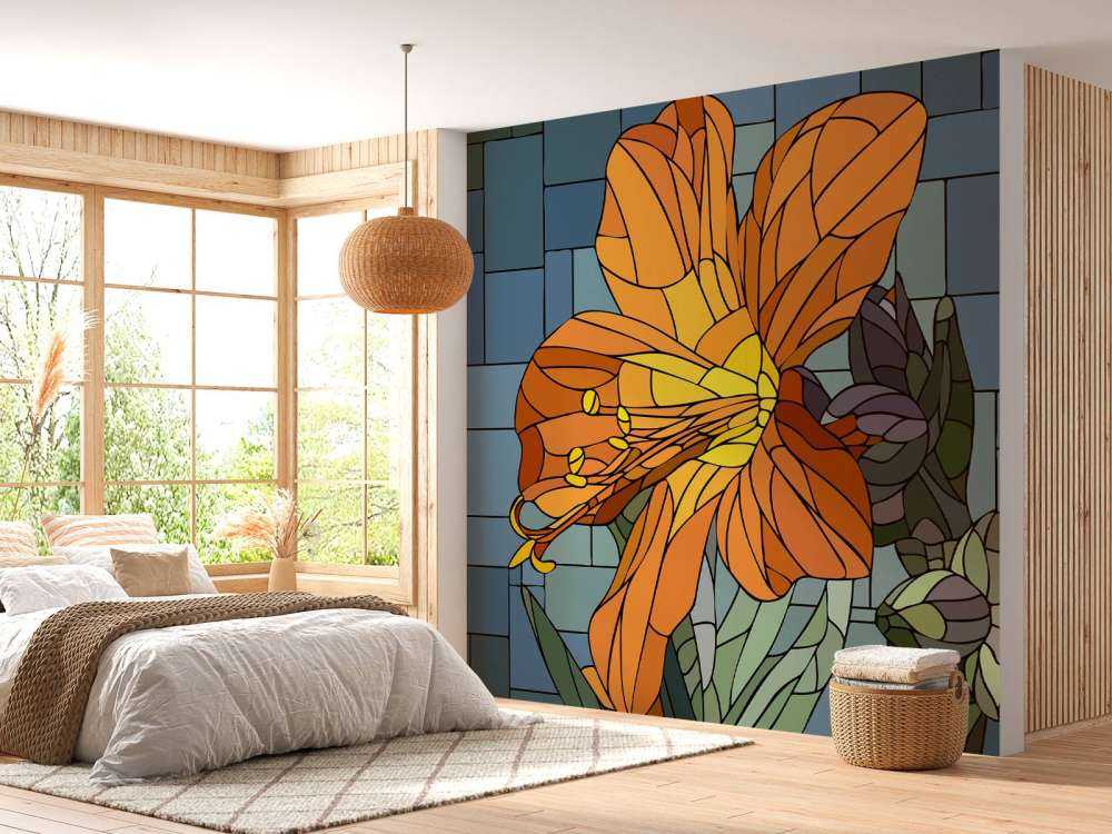 Bunte orangefarbene Blume