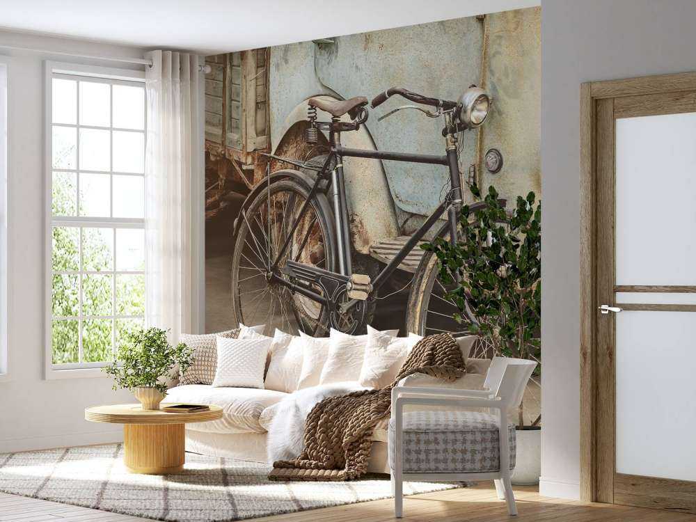 Retro altes Fahrrad mit LKW