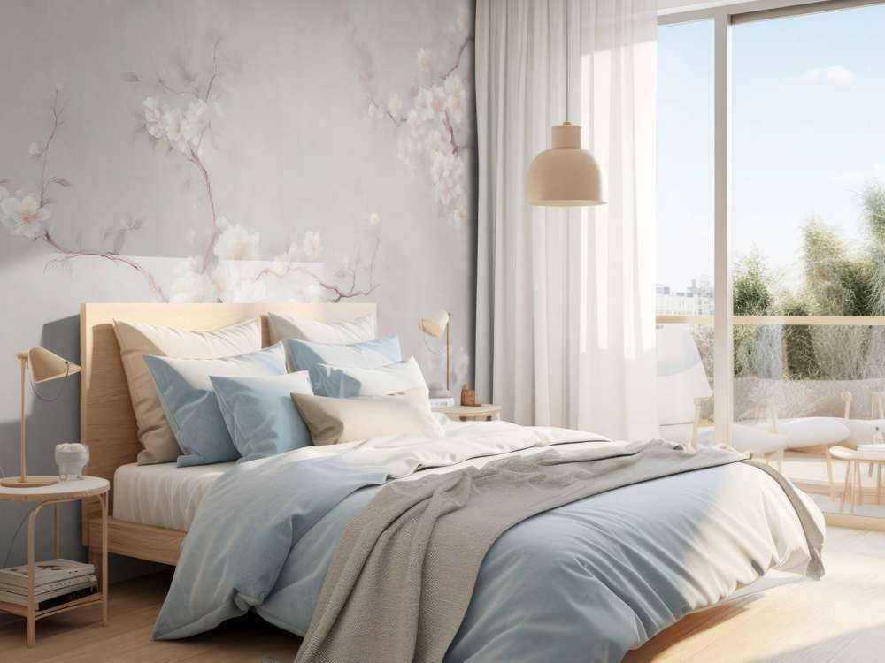 Liebliche Blumenäste Taupe