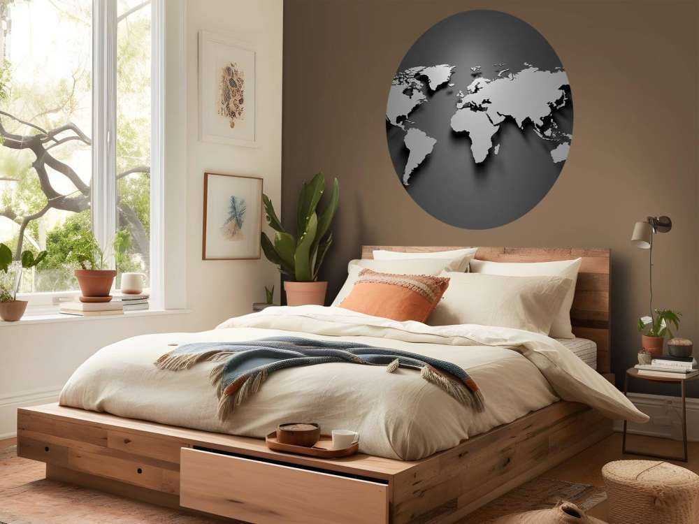 3D-Weltkarte schwarz