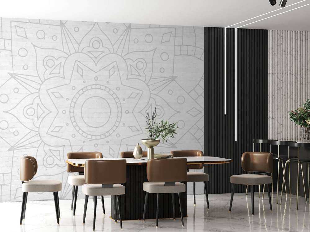 Geometrisches Mandala Grau