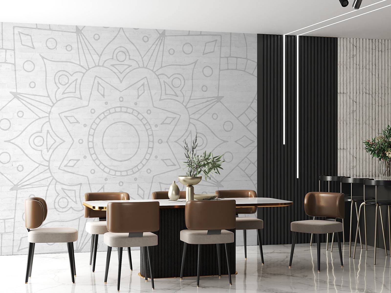 Geometrisches Mandala Grau