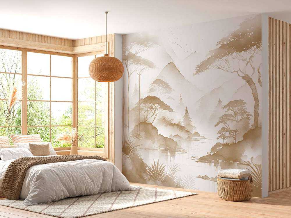 Bergsee in Nebeliger Tinte, taupe