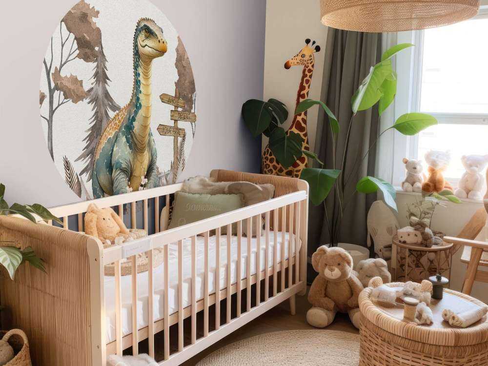 Baby-Brachiosaurus im taupefarbenen Dschungel