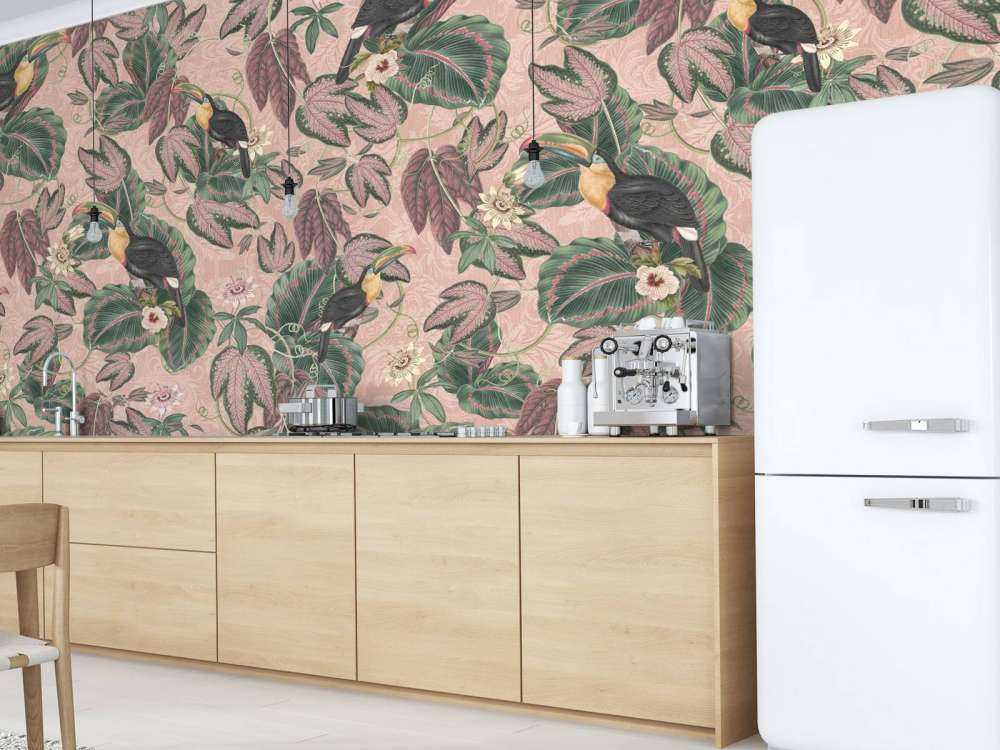 Tropische Dschungelvögel & -tukane - rosa