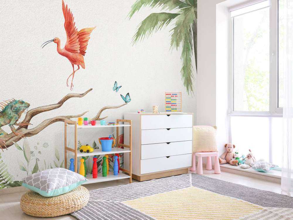 Zweig mit Dschungeltieren