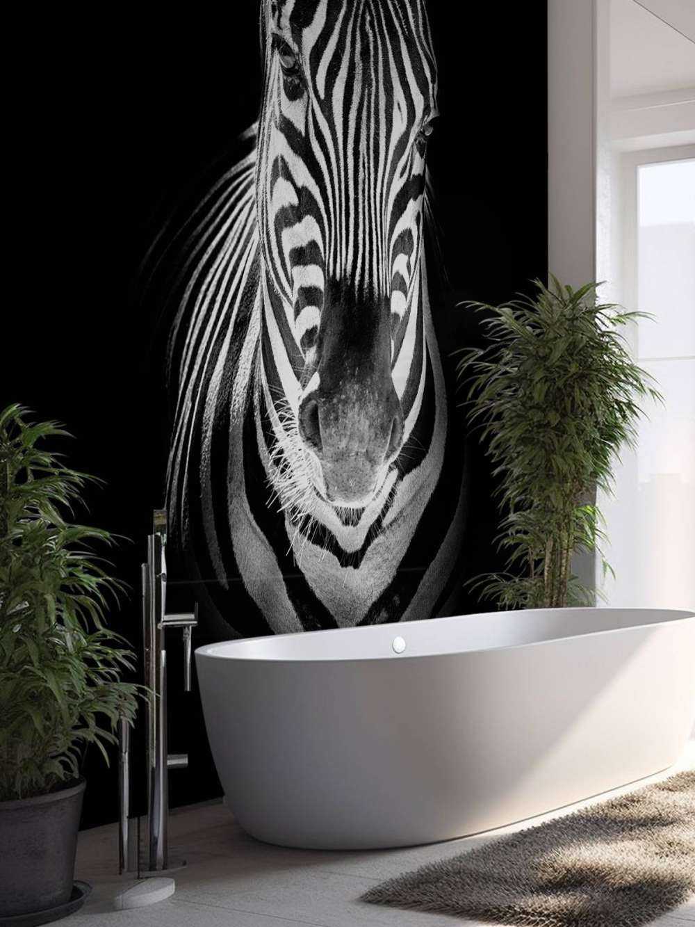 Nahaufnahme Zebra schwarz-weiß