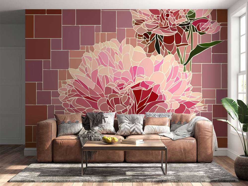 Rosa Blumen Mosaik