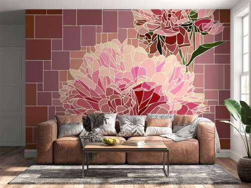 Rosa Blumen Mosaik