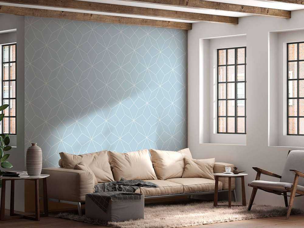 Hellblaue geometrische Linien