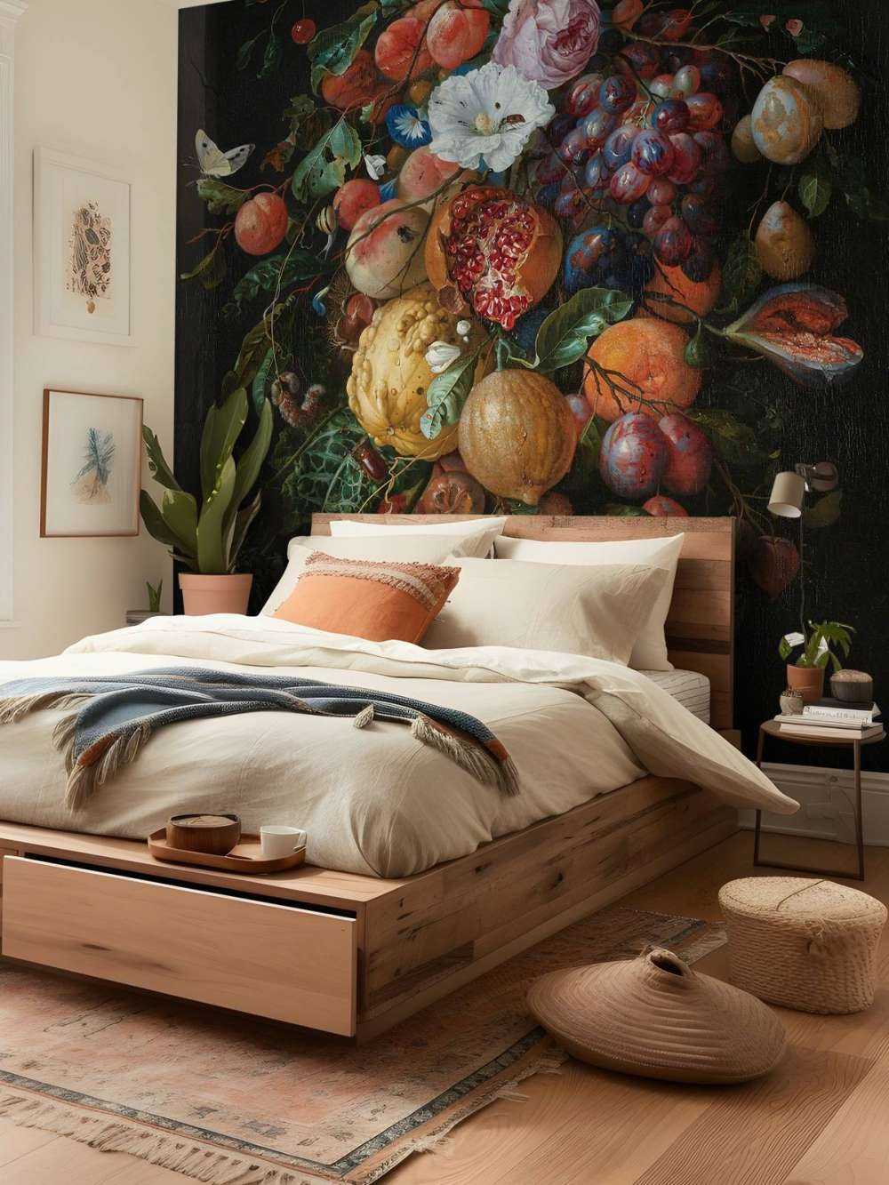 Girlande aus Obst und Blumen
