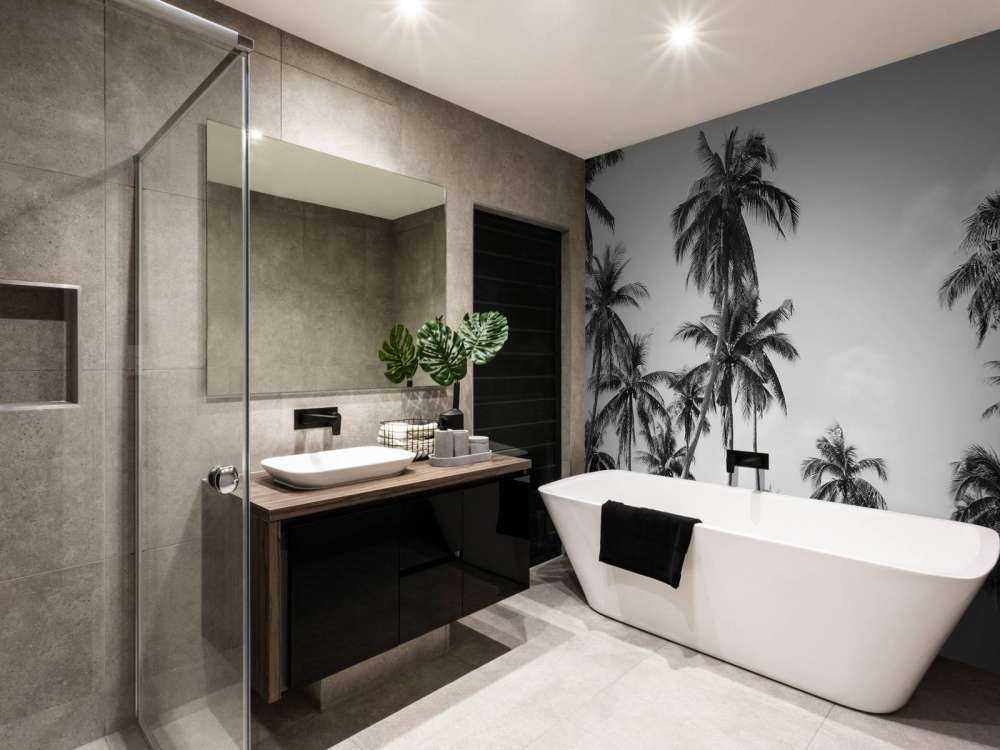 Palmen in Schwarz und Weiß