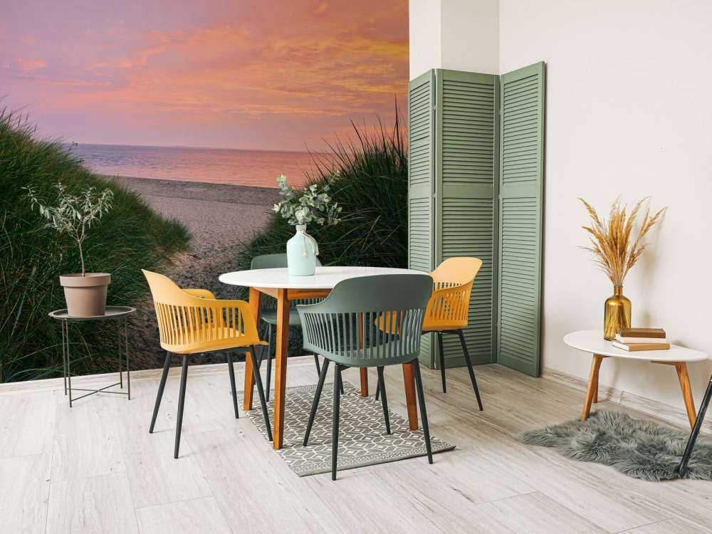 Dünenpassage mit Sonnenaufgang