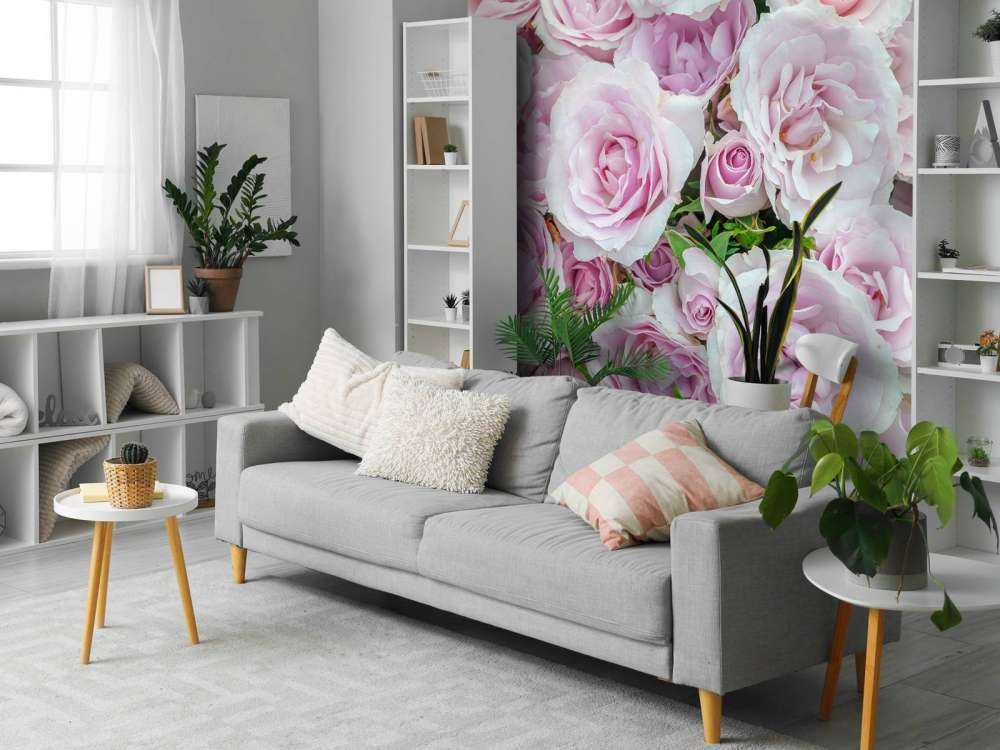 Bunte weiße und rosa Rosen