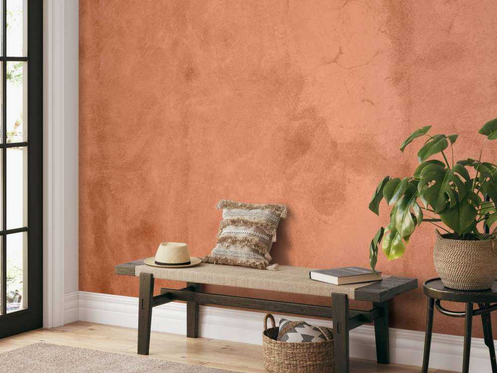 Beton mit Terrakotta Farbe