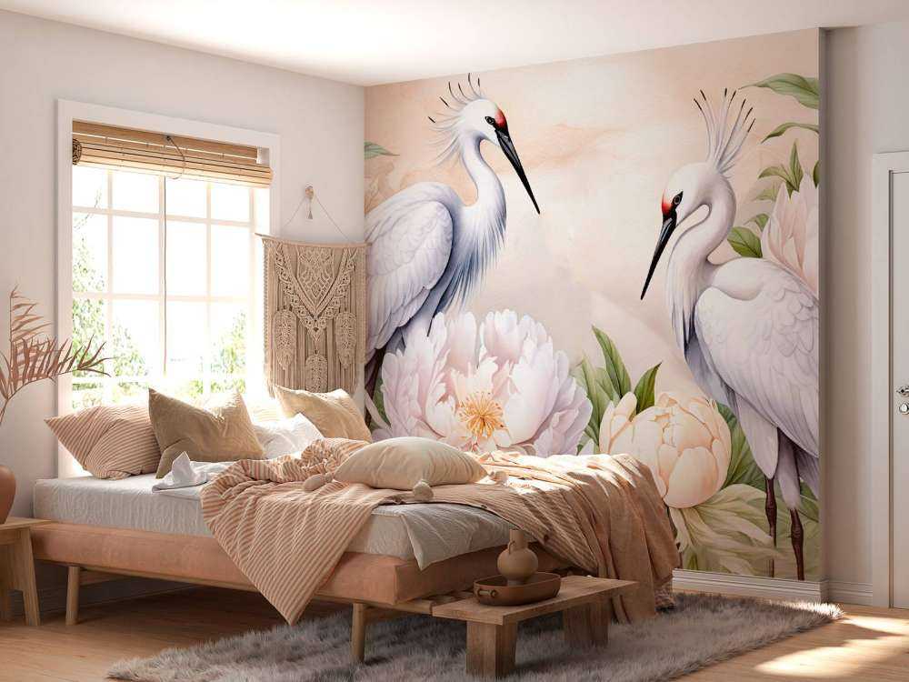 Störche Romantik Orange