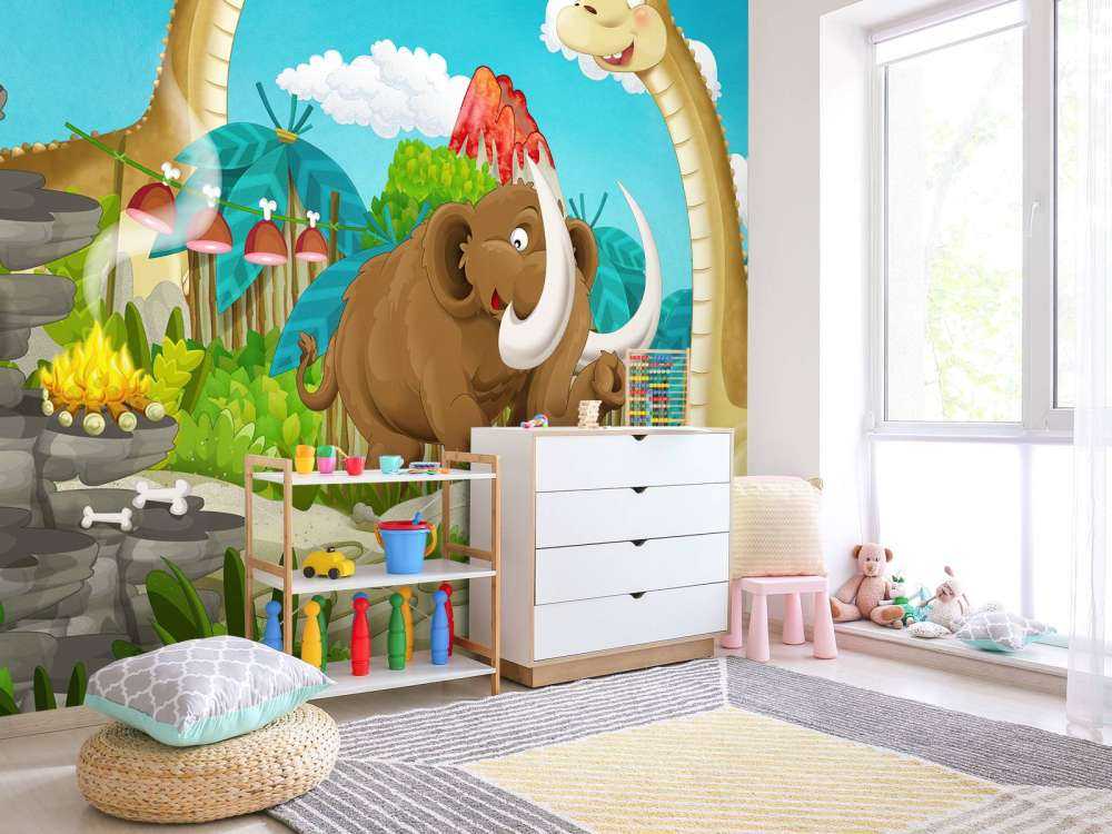 Dinosaurier und ein Mammut