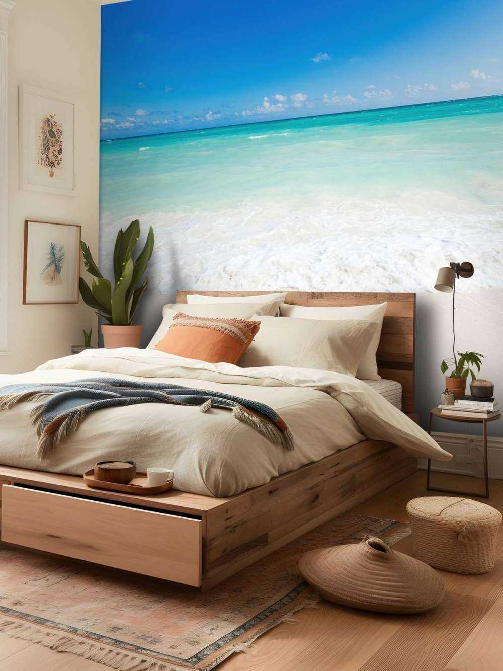 Weißer Strand mit Wellen