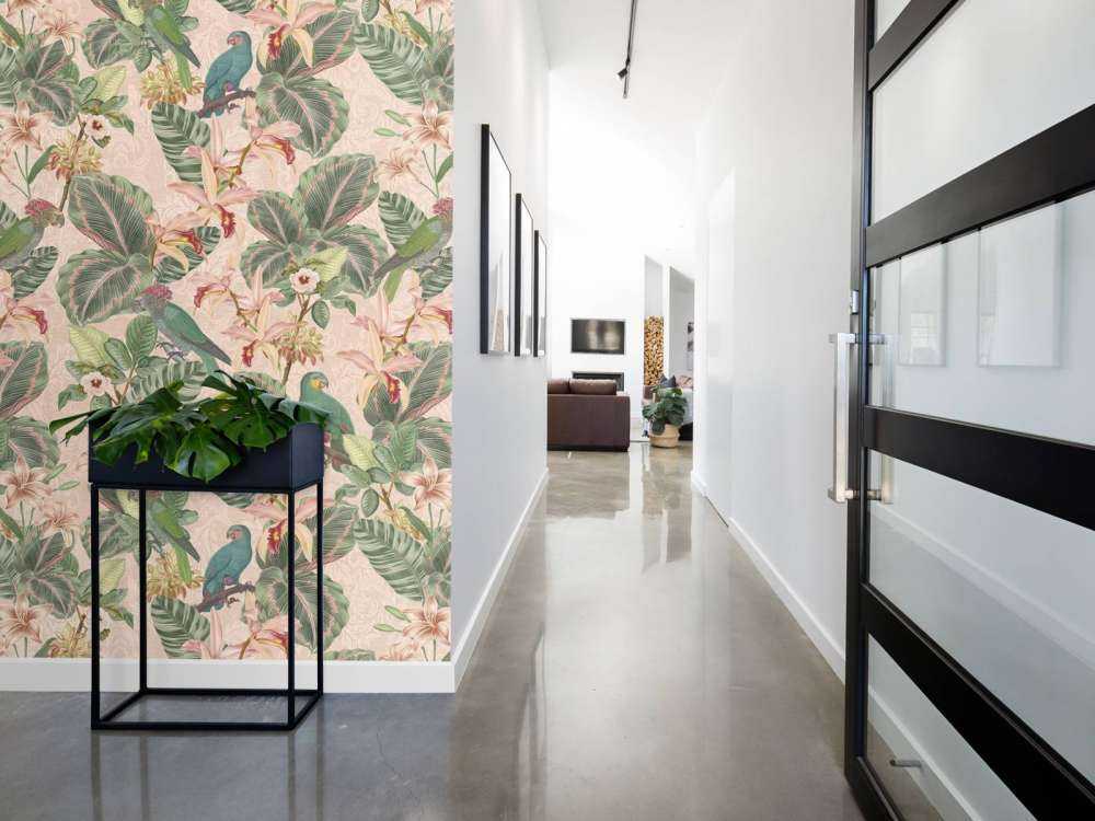 Tropical Jungle Vögel & Papageien - zartrosa