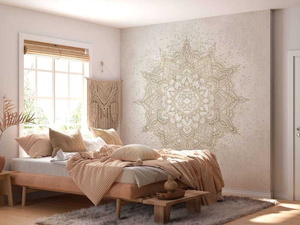 Goldenes funkelndes Mandala - beige