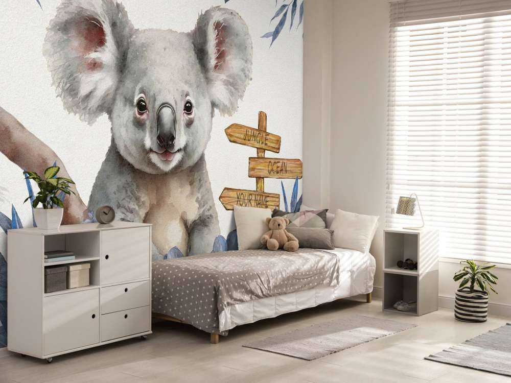 Baby-Koala im Dschungel blau