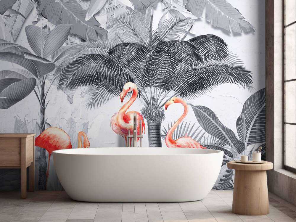 Dschungel mit Flamingos