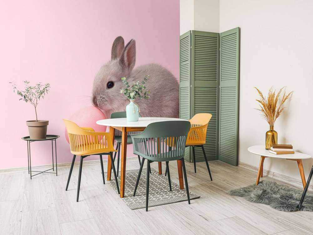 Kaninchen mit Ei