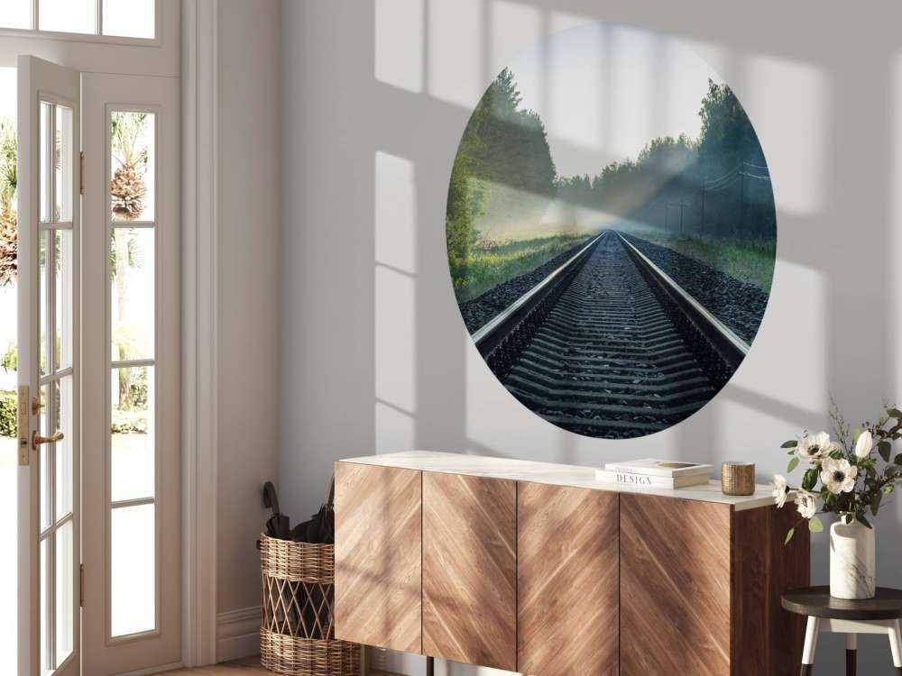 Eisenbahnschienen durch den Wald